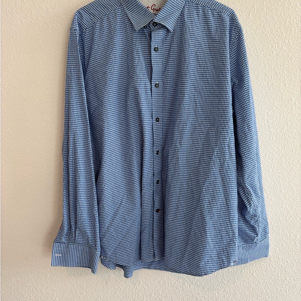 Robert Graham Blue Micro-Check Dress Shirt